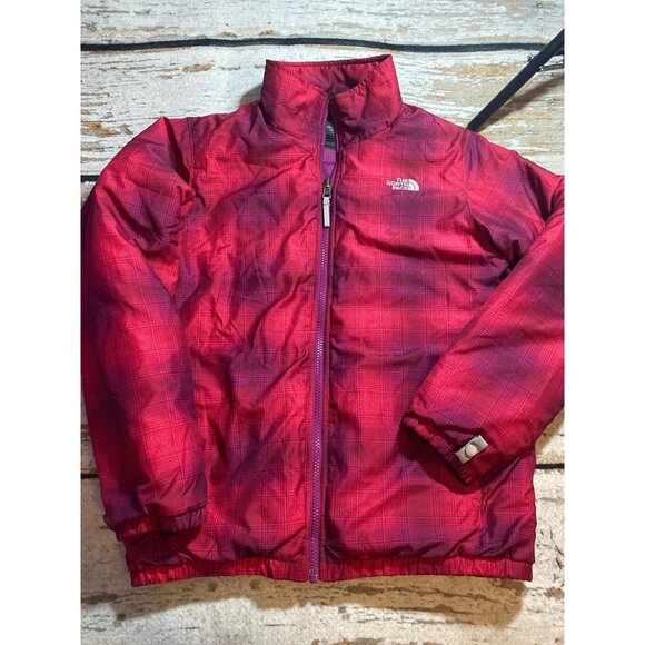 North Face Red Plaid Coat